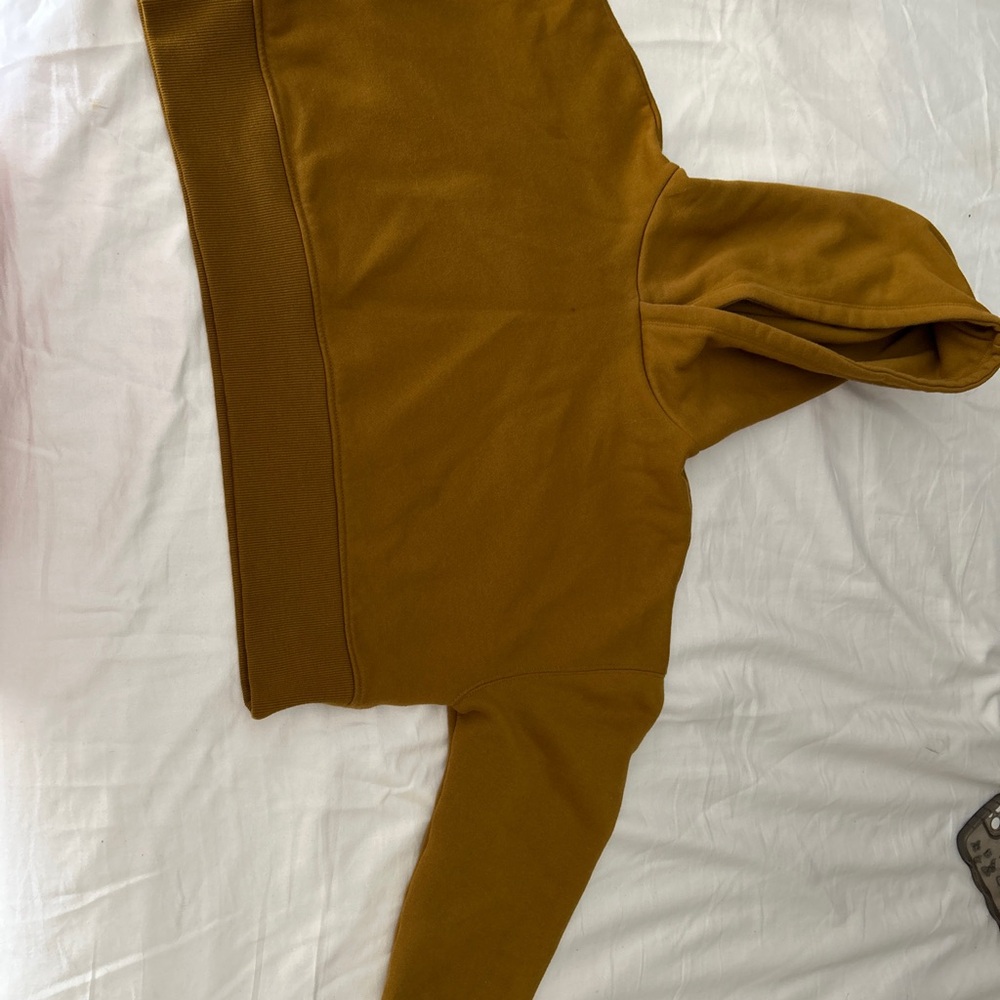 Forever 21 Mustard Crop Top Hoodie